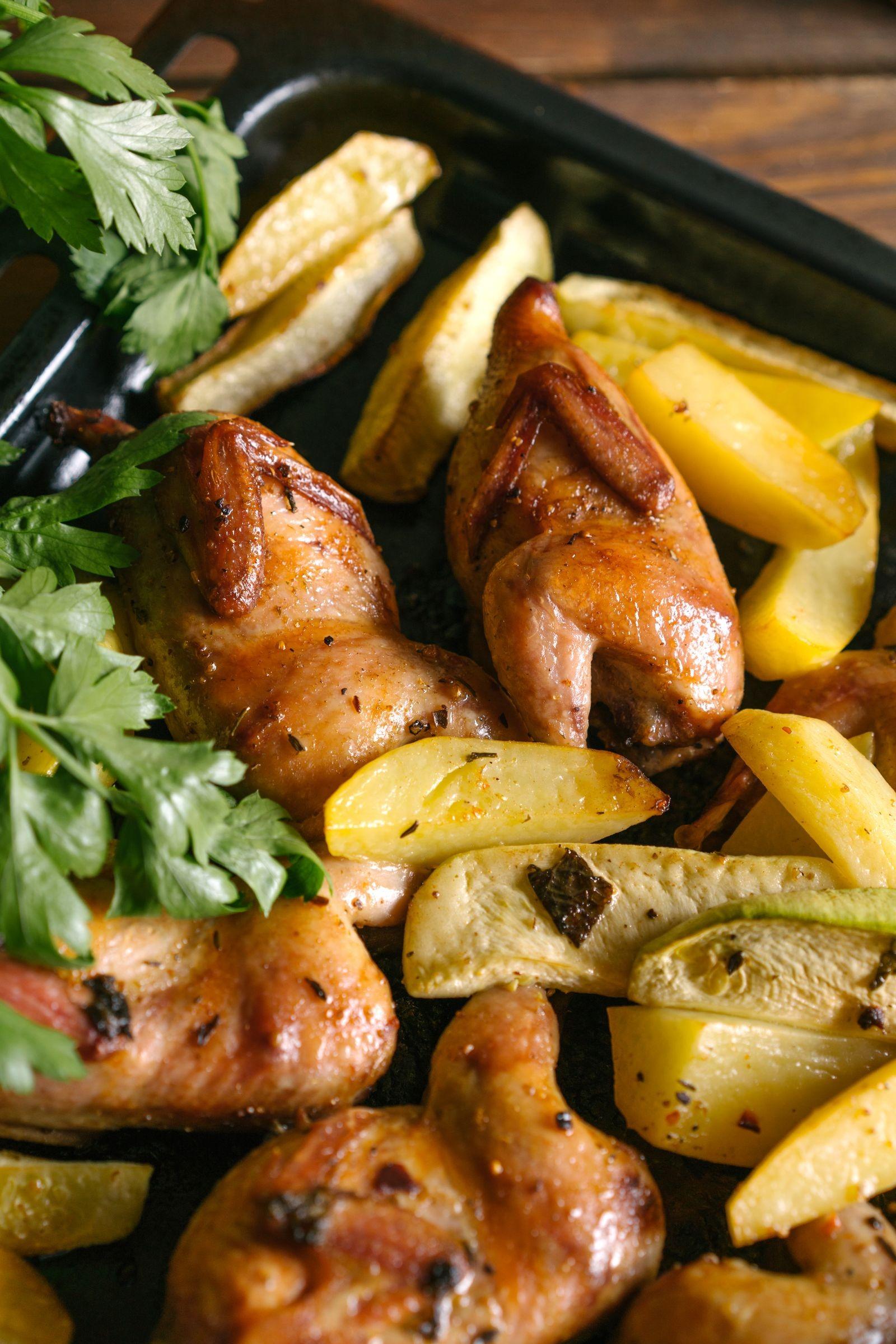 Muslos de Pollo al Horno con Calabaza y Romero